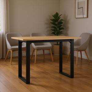 <b>Solid</b> <b>Wood</b> Pine And Steel O Frame Dining <b>Table</b> 39.4 X 19.7 X 29.5 Industrial Modern Design Home Furniture - Product Image 2