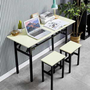 <span class=keywords><strong>Table</strong></span> <span class=keywords><strong>pliante</strong></span> double couche Moon moderne pour l'extérieur, l'entraînement, l'apprentissage, les devoirs, pieds réglables en métal, conception à double ressort - Product Image 1