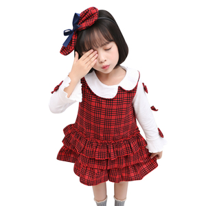 Vestido de Niña a Cuadros de Manga Larga con Lazo y Volantes para Fiesta, Ropa de Bebé para Niños, Dropshipping, de Proveedor Chino - Product Image 1