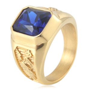 Anillo yunnique de dragón y fénix para mujer, de acero inoxidable, con bisel de piedras preciosas rojas, joyería para fiesta, diseño geométrico - Product Image 4