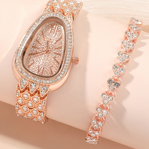 Fashion Babysbreath Steel Band <strong>Watch</strong> Women's Creative Snake Full Diamond British <strong>Watch</strong> 5pcs/<strong>set</strong> - Product Image 4