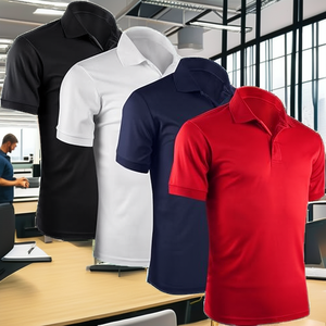 เสื้อยืดผู้ชายระดับไฮเอนด์ ป้องกันริ้วรอย ผลิตจากโพลีเอสเตอร์ 100% ปักลายถัก แขนสั้น พิมพ์ลาย สำหรับเสื้อเชิ้ตสุดหรู - Product Image 2