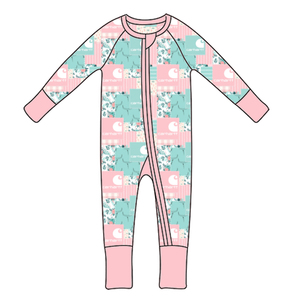 OEM Toptan Bebekler Yürümeye Başlayan Çocuklar Günlük Çeşitli Karakter Baskılı Bambu Uzun Kollu Çift Yönlü Fermuarlı Sonbahar Unisex Tulum - Product Image 1