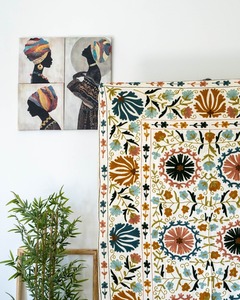 Sábana Suzani colorida bordada de algodón indio para decoración del hogar funda de cama bordada - Product Image 2