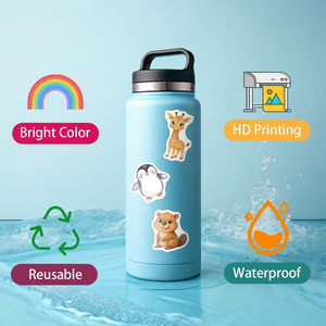 300 autocollants lettres mignons écologiques 3D en cristal pleine couleur pour enfants, bouteille d'eau, récompense pédagogique, coque de téléphone portable, carnet - Product Image 5