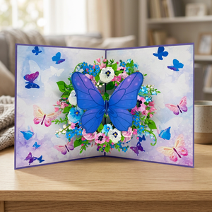 Carte pop-up tendance avec fleurs de primulles, faite à la main, en papier artistique de Hanoï, cadeaux du Poisson d'avril, impression offset, best-seller Viet-craft - Product Image 4