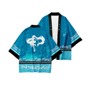 5 스타일 미쿠 코스프레 파티 일본 셔츠 짧은 하오리 애니메이션 기모노 망토 의류