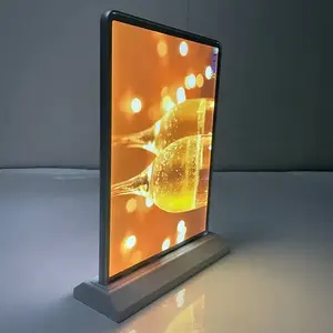Boîte à lumière LED A4/A5 pour menu de restaurant, présentoir de fond de table double face