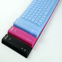 Keyboard Mini nirkabel BT, papan ketik silikon lembut dapat dilipat tahan air