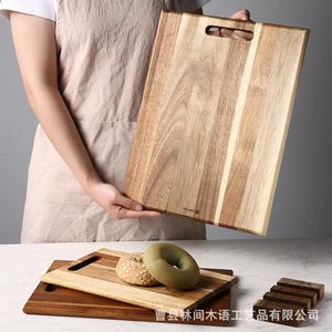 Acacia Wood Cutting Board <b>Square</b> Solid Wood For Fruit Dessert Cake Kitchen Use - Product Image 2