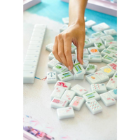 Tuiles de Mahjong Américaines Personnalisées de Luxe Thème Plage Tropicale, Flamingo Blanc, Voilier, Tuiles de Jeu en Acrylique Mono-couche, Vente en Gros