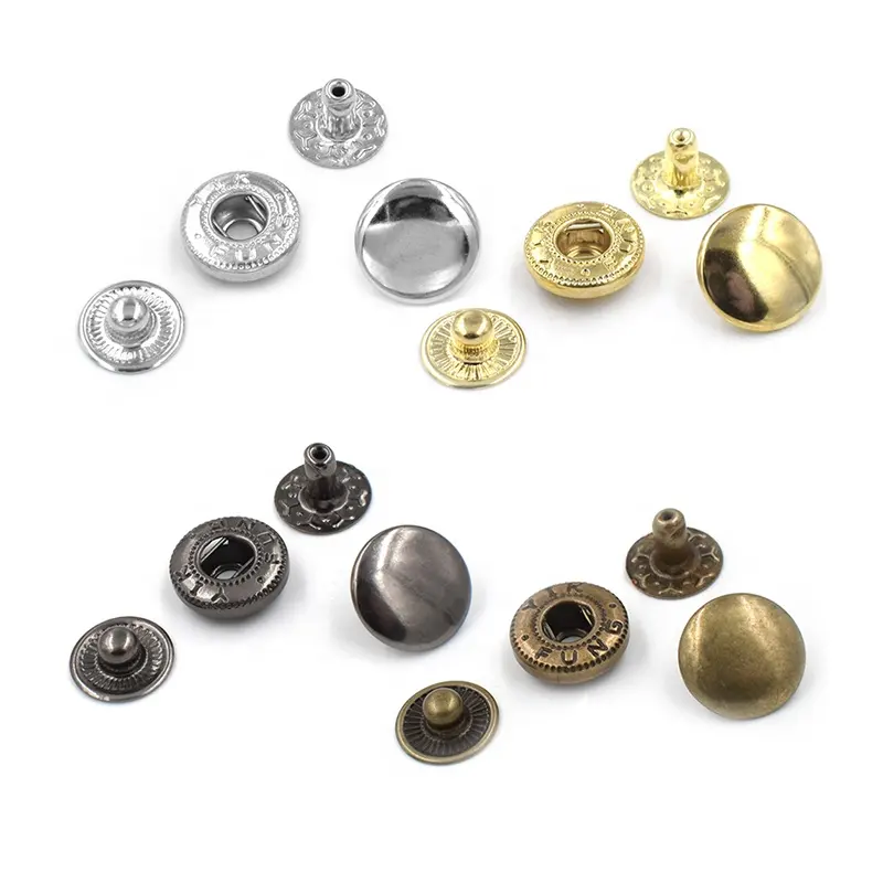 Fabrik Direct Benutzerdefinierte Schwarz Silber Gold Messing Snap Presse Stud Metall Druckknopf