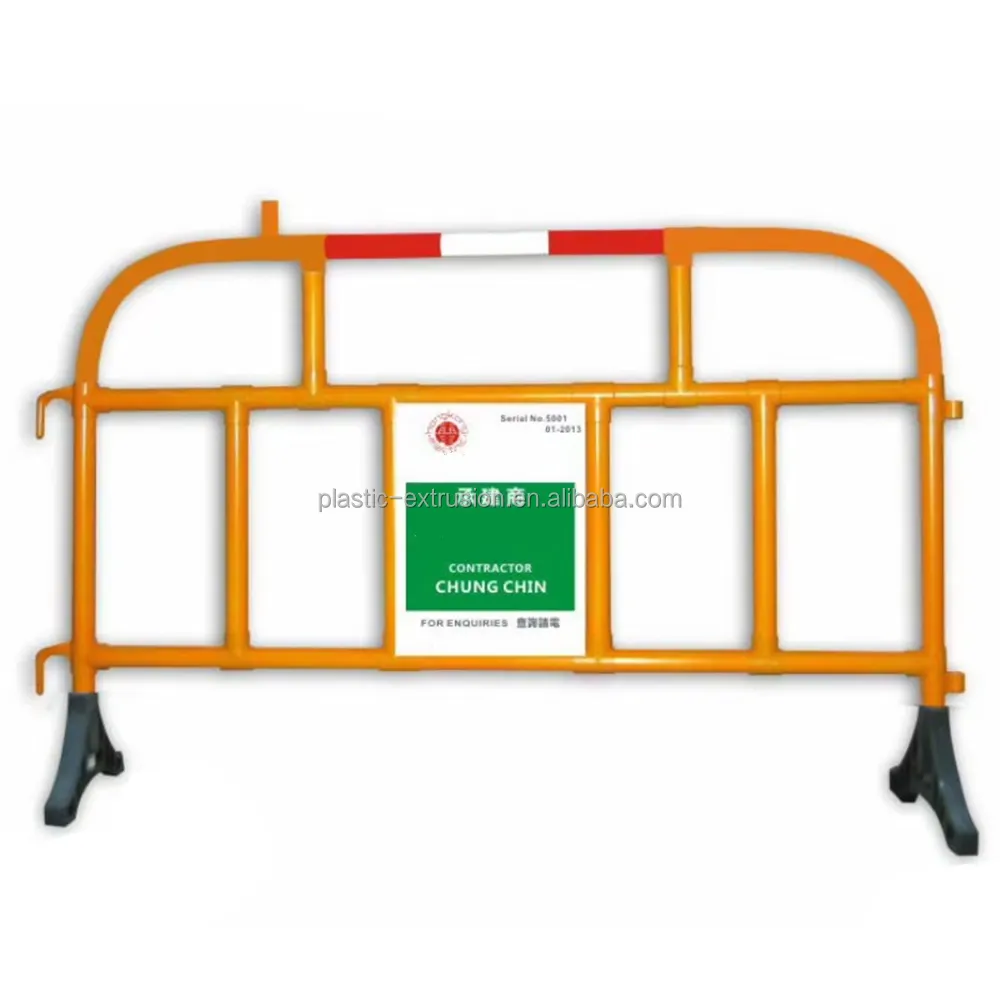 Crowd Control Parade Barricades reservation sign PVC plastic road barriers guangzhou manufacturer Economy Pedestrian Barricade