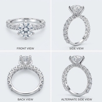 Bagues de fiançailles et de mariage personnalisées Kirin pour femmes en argent sterling S925 véritable avec moissanite GH sertie à griffes OEM ODM