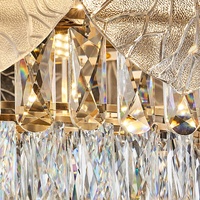 Nouveau Style multi-taille décoration coeur forme intérieur plafonniers pendentif lumière luxueux lustre en cristal