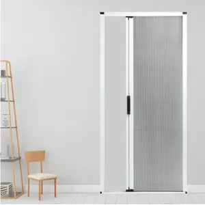 Telaio della porta in lega di alluminio push-pull invisibile a pieghe retrattili plissettate porta zanzariera a pieghe