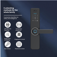 Serrure de porte intelligente avec caméra espion, vidéo en temps réel, application Tuya, empreinte digitale, sonnette et mot de passe