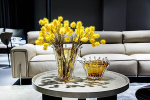 आधुनिक घर के सजावट के लिए सुरुचिपूर्ण सीग्रास प्रेरित हाथ से उले ग्लास वेस शादी के सेंटरपीस के लिए एकदम सही - Product Image 4