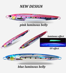 Esca Artificiale <span class=keywords><strong>Jig</strong></span> in Metallo con Stampa 3D UV Luminosa da 40g/60g/80g/100g che Simula un Pesce, per Jigging a Caduta Lenta - Product Image 3