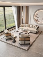 Dernier modèle de canapé de salon chinois Villa Appartement Canapé Chaise Coussin confortable Ensemble table et chaise haut de gamme Mobilier
