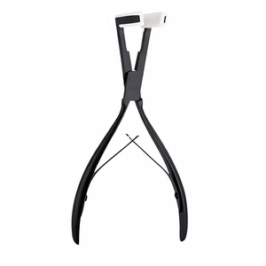 Pince <span class=keywords><strong>à</strong></span> extensions de cheveux adhésives, populaire et tendance, noire, surface plate, design ergonomique pour femmes - Product Image 1