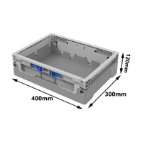 Caisses en plastique pliables robustes JOIN 400x300x120mm pour le stockage en entrepôt, prix en gros