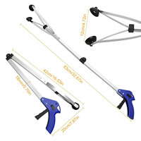 Ramasseur de objets ergonomique pour personnes âgées et handicapées, pliable, antidérapant, réutilisable, léger et portable