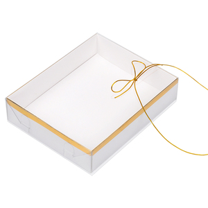 Các tông màu trắng gấp giấy kraft sô cô la Cookie bánh lưu trữ rõ ràng Top Bìa PVC cửa sổ nắp hộp bao bì - Product Image 6