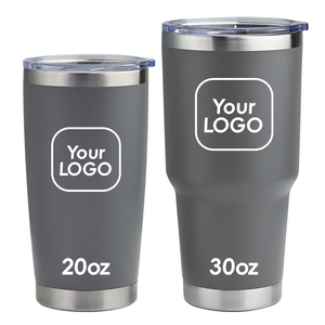 SilverJet Stainless Steel Tumbler 20oz 30oz Double Wall Insulated Travel Mug With Custom Logo For Coffee Beer Water - Product Image 1