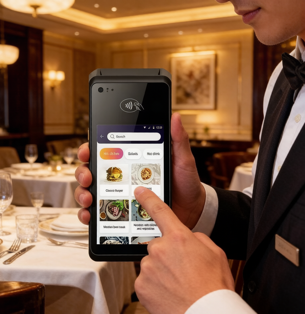 V520 5inch/5.5inch Restaurant Handheld Order Machine, Android PDA,handheld Android Pos Terminal Integrated Printer with NFC