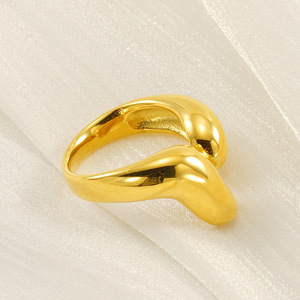 Golden <b>Open</b> Geometric <b>Ring</b> For Women 18k Gold Plated Fashion Jewelry Gift - Product Image 4