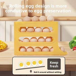 Bốn TẦNG TRƯỢT loại trứng lưu trữ container 4 tầng nhà bếp tủ lạnh tổ chức giá cho nhà sử dụng hộp lưu trữ trứng - Product Image 2