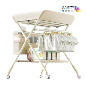 Stazione Portatile <span class=keywords><strong>per</strong></span> il Cambio del Pannolino <span class=keywords><strong>per</strong></span> Neonati con Ruote e Altezza Regolabile - Product Image 3