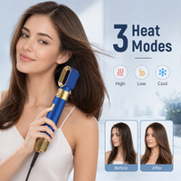 Ensemble de brosses à air chaud 5 en 1, sèche-cheveux multifonction portable, lisseur, peigne à boucler pour la coiffure à domicile et en voyage