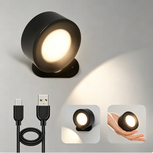 Lampe murale rechargeable à détecteur de mouvement, source de lumière fluorescente et température de couleur réglable – Économie d'énergie - Product Image 1