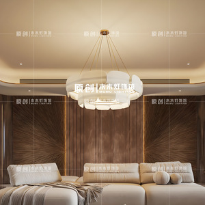 Cream Style Chandelier Round Led <b>Light</b> Source E27 Switch Control For Living Room Bedroom Study <b>Dining</b> Room - Product Image 2