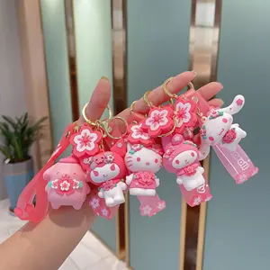 Nouvelle arrivée 5 conceptions 3D porte-clés accessoires sakura cannelle chien mélodie mignon porte-clés