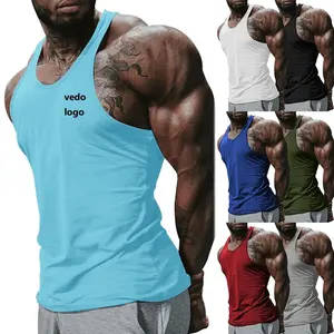 GYM Tank Tops US Size Custom Logo Polyester Muscle Sleeveless Sportswear Singlet Workout Fitness Gym Tank Top Sport Vest