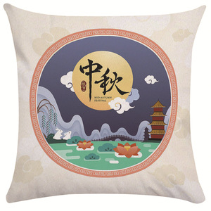 2026 New Chinese Style Creative Mid-Autumn Festival Throw <b>Pillow</b>, Chinese Style <b>Sofa</b> Bed Headrest <b>Pillow</b> Cushion Pillowcase - Product Image 3