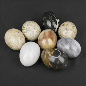 Factory Wholesale Home Decoration Ornament <strong>Marble</strong> <strong>Egg</strong> Shape Stone Crafts 7.5cm Natural Stone Afghan Jade Dinosaur <strong>Egg</strong> - Product Image 1