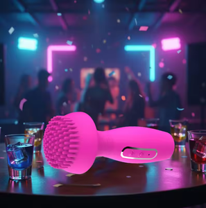 Masajeador de Clítoris Giratorio de Silicona Suave Recargable por USB, Resistente al Agua IPX6, de 10 Velocidades, con Forma de Hongo Rosa, de Alta Calidad - Product Image 1