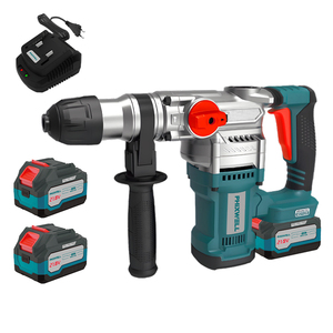 Set Combinato 3 Pezzi di Utensili Elettrici Industriali Senza Spazzole - Martello Elettrico, Trapano a Percussione, Smerigliatrice Angolare in Lega di Alluminio Leggera - Product Image 2