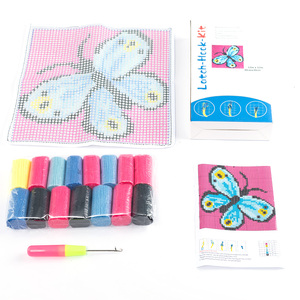 Gancio <span class=keywords><strong>farfalla</strong></span> Kit cuscino sedile uncinetto fatto a mano <span class=keywords><strong>di</strong></span> alta qualità cotone lana uncinetto gancio ago - Product Image 2