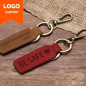 <span class=keywords><strong>Portachiavi</strong></span> Vintage Personalizzato in Pelle e Metallo con Logo Inciso al Laser per Uomini Donne Aziende Hotel Nome Numero - Product Image 4