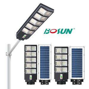 Bosun 1000W lampadaires solaires IP65 étanche 3000K ~ 6000K extérieur LED lumière solaire de jardin crépuscule à l'aube pour parking cour - Product Image 4