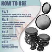 Meilleures ventes : Ensemble de 16 pierres chaudes en basalte noir pour SPA du dos, pierres de massage énergétiques naturelles et lisses avec physiothérapie infrarouge
