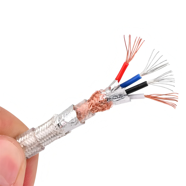 YIVO HiFi Audiophile AC Power Line Audio Grade 8mm 99.99% Pure Copper Braid Foil Four-Layer Shielding Audio Projector Speaker