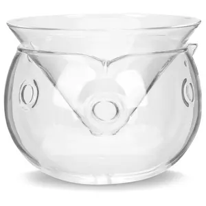 Handmade Decorative Clear Transparent Glass Salad Bowl Fruit and Vegetable Bowl with Dry Ice Container