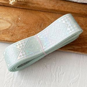 Ruban en satin holographique géométrique étoilé de 2,5 cm, couleur personnalisée, pour embellissement de boîte cadeau Fairycore, 20 yards/rouleau - Product Image 3