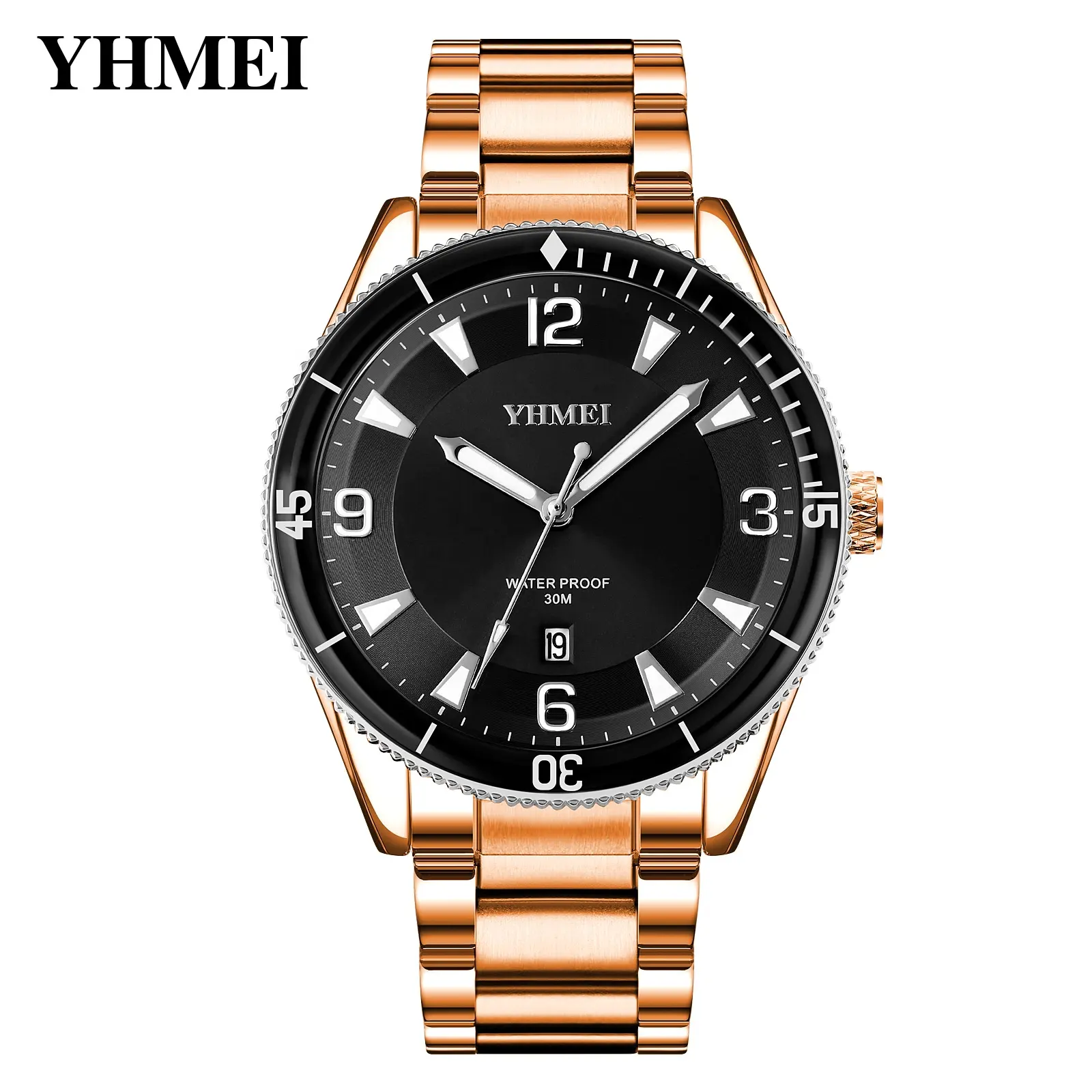 Custom Logo Men Stainless Steel Business Watches Calendar Luxury Male Sport Watch Quartz Clock China Watch oem custom logo
